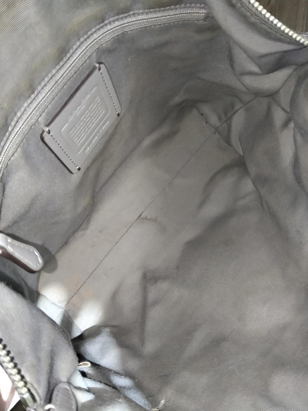 Coach Women's Gray Leather Tote Bag - Picture 4 of 10